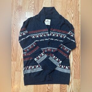 Hollister Mens Button Up Cardigan Sweater Southwest Pattern Size Medium